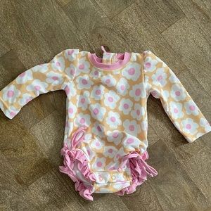 Caden Lane Long Sleeve Rash Guard With Ruffle Bottom